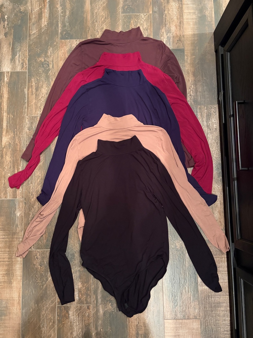 5 Long-Sleeve High Neck Bodysuits